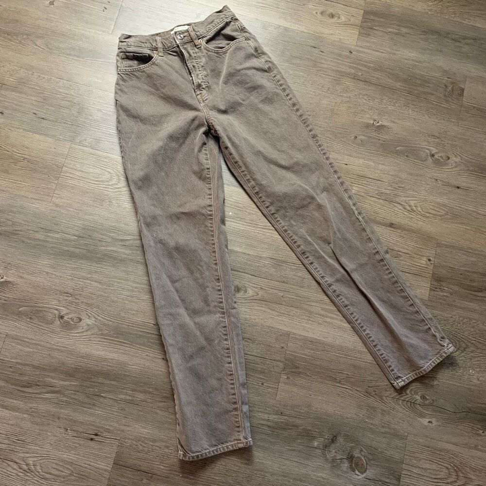 PacSun Dad Jean Brown Retro 24” Straight Leg High Rise